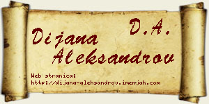 Dijana Aleksandrov vizit kartica